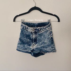 H&M Divided Acid Blue Wash High Waisted Short